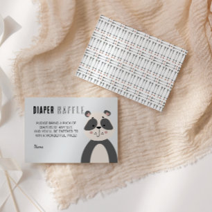 Sanftes Graues Panda-Neutrales Baby-Raffle Begleitkarte
