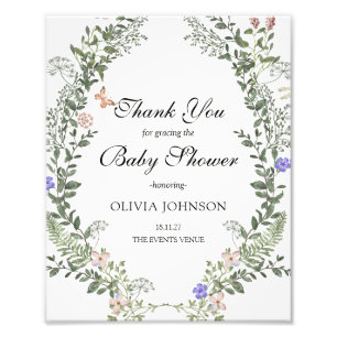 Sanftes Grün Boho Geschlechtsneutrales Babyshower- Fotodruck