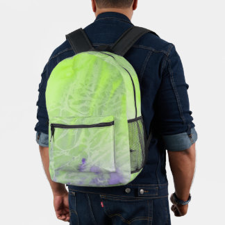Sanftes Grün- und Lavendel-Harmonie Bedruckter Rucksack