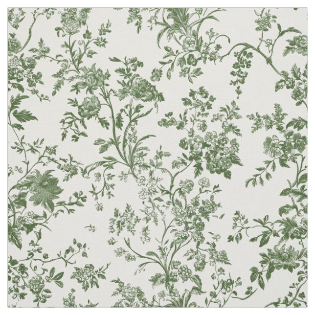 Sanftes grünes botanisches Toile Stoff (Muster)