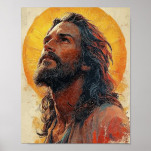 Sanftes Jesus-Portrait-Poster – Friedliche christl Poster