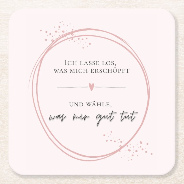 Sanftes Loslass-Affirmation Rechteckiger Pappuntersetzer (Vorderseite)