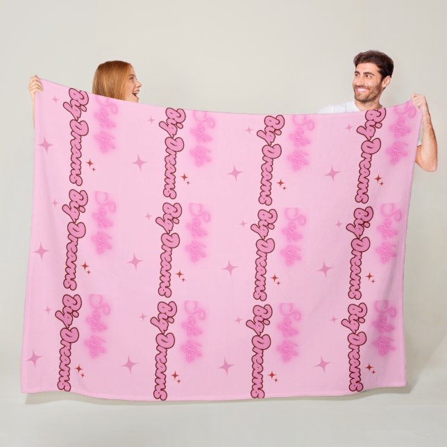 Sanftes Mädchen, große Träume, rosa Wurfdecke Fleecedecke (Beispiel)