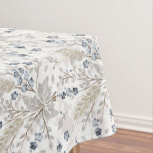Sanftes neutrales Boho-Blumen-Botanik-Frühlingsmus Tischdecke