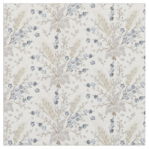 Sanftes neutrales Boho-Blumen-Botanik-Muster Stoff