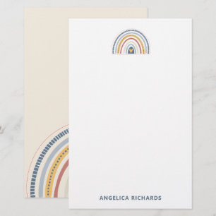 Sanftes Neutrales Boho Regenbogen Herz Briefpapier