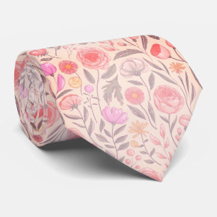 Sanftes Pastell-Blumenmuster Krawatte