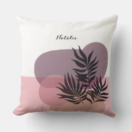 Sanftes Pastell-Rosa Abstrakte Tropen Kissen
