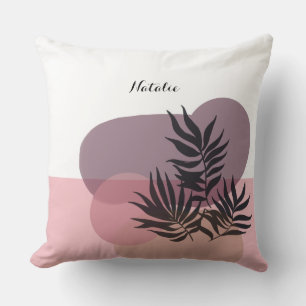 Sanftes Pastell-Rosa Abstrakte Tropen  Kissen