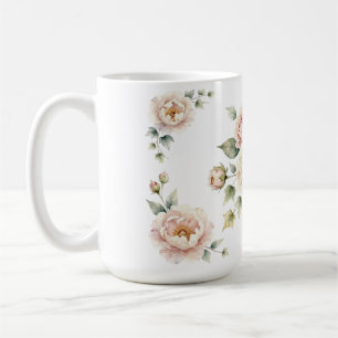 Sanftes Pfingstrosenbouquet Wasserfarben Eleganz Kaffeetasse