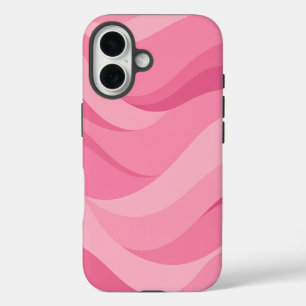 Sanftes Rosa abstraktes Wellenmuster iPhone 16 Hülle