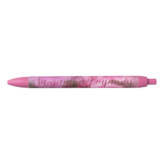 Sanftes Rosa Blütenmuster Kugelschreiber (Vorderseite)