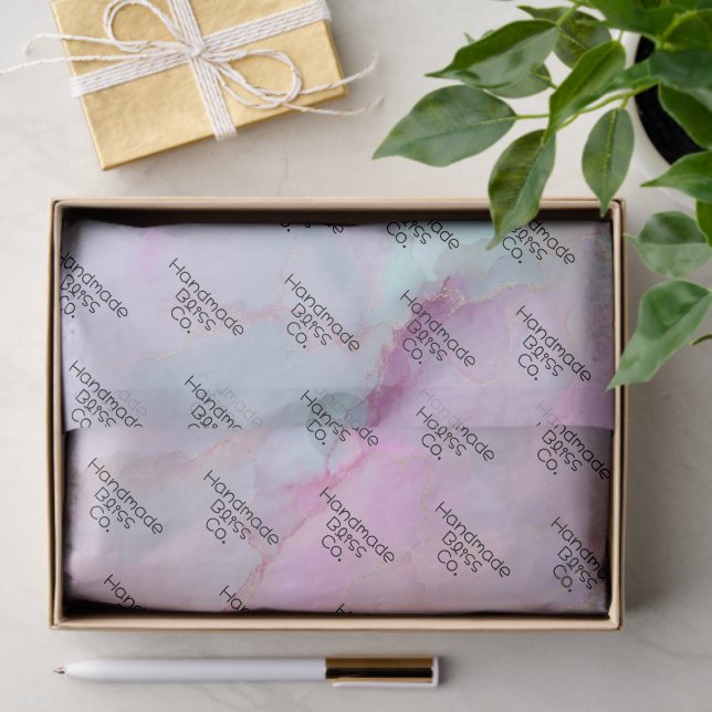 Sanftes rosa buntes Marmormuster Seidenpapier (Geschenk)