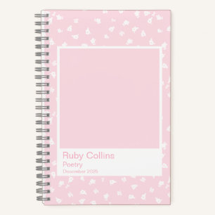Sanftes Rosa Florales Minimal Ditsy Notizbuch