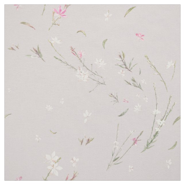 Sanftes Rosa Gaura-Aquarell-Blumenmuster Stoff (Muster)