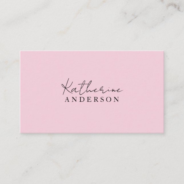 Sanftes Rosa Minimalistisch  Visitenkarte (Vorderseite)