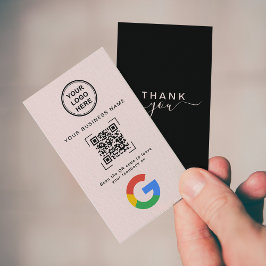 Sanftes Rosa Modernes QR-Code Google-Bewertung Visitenkarte