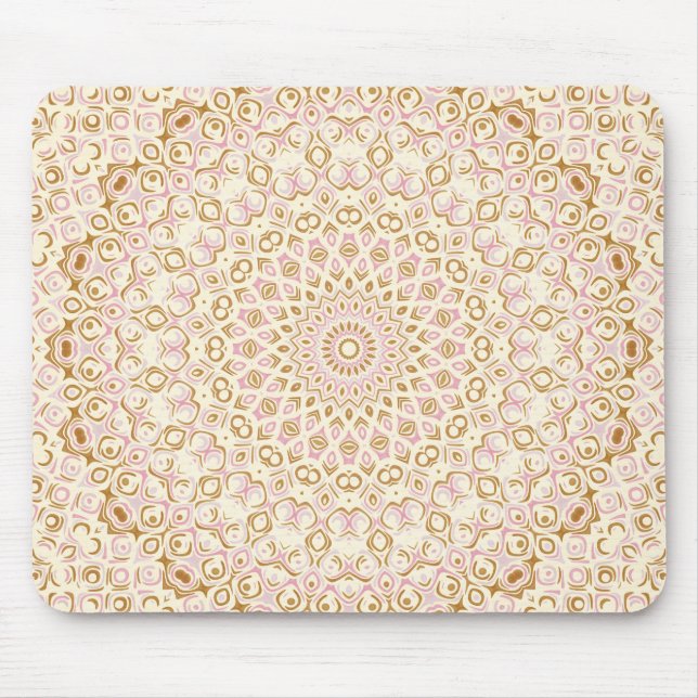 Sanftes Rosa- und Gold-Geometrie-Design Mousepad (Vorne)