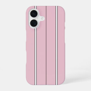Sanftes Rosa Vertikalstreifenmuster Minimal iPhone 16 Hülle