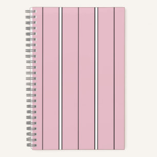Sanftes Rosa Vertikalstreifenmuster Minimal Notizbuch