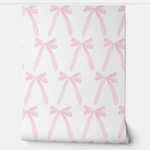 Sanftes Rosa Wasserfarbe Coquette Schleifen Baby K Tapete