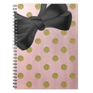 Sanftes Rosarot Gold Glitter Glam Polka Punkte Süß Notizblock