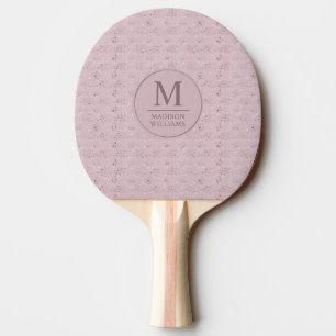 Sanftes Rosé Pastellrosa Goldpunkte Glittermuster Tischtennis Schläger