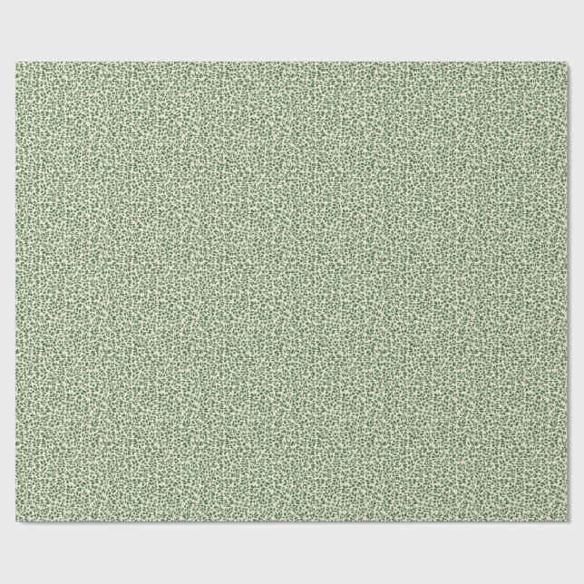 Sanftes Salbeigrün Botanisches Blatt Laubmuster Geschenkpapier (Flach)