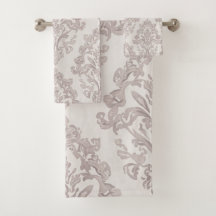 Sanftes Taupe-Damask Wasserfarbe Klassisches Flora