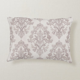 Sanftes Taupe-Damask Wasserfarbe Klassisches Flora Dekokissen