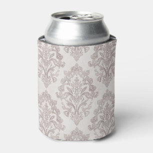 Sanftes Taupe-Damask Wasserfarbe Klassisches Flora Dosenkühler