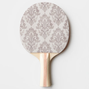 Sanftes Taupe Damast Wasserfarbe Klassisches Flora Tischtennis Schläger