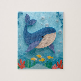 Sanftes Wal-Kalb-Papierkunstwerk Puzzle