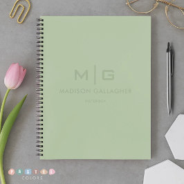 Sanftes, weiches Licht, Pastell-Sage, Moosgrün Far Notizbuch