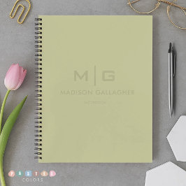 Sanftes, weiches Licht, Pastell-Sage, Moosgrün-Far Notizbuch