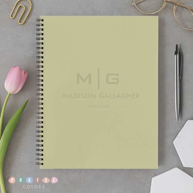 Sanftes weiches Licht-Pastell-Salbei-Moos-Grün Far Notizbuch (Solid Soft Light Pastel Sage Moss Green Color Notebook
)