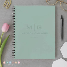 Sanftes, weiches Licht, Pastell-Salbei, Moosgrün F Notizbuch