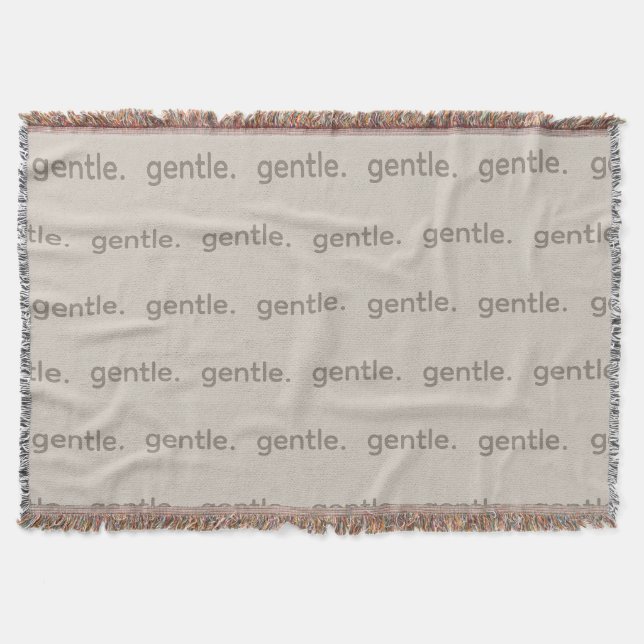 Sanftes wiederholtes Wortmuster Gemütlich, ruhig & Decke (Vorderseite)