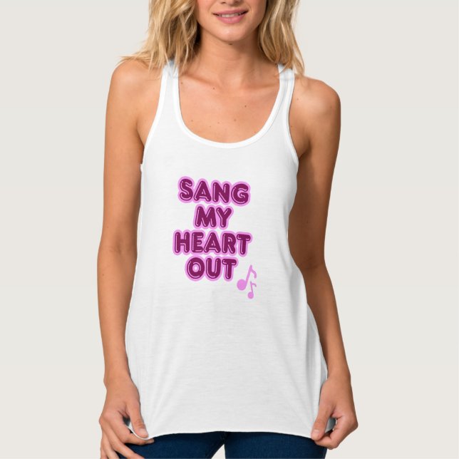 Sang my heart out white tank top (Vorderseite)