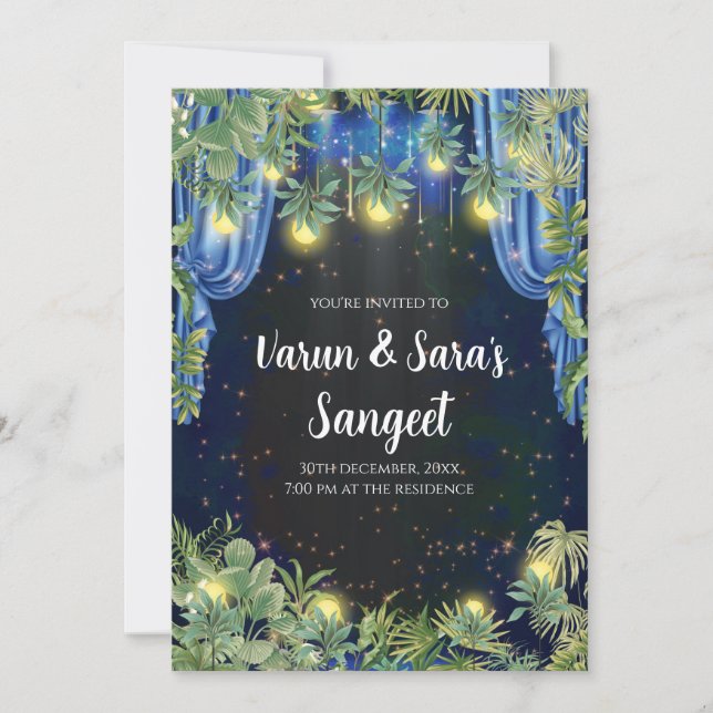 Sangeet Einladungen Digital Sangeet lädt (Vorderseite)