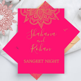 Sangeet Indian Style Pink Gold Color Elegant Einladung