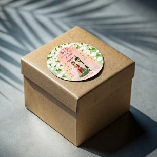 Sangeet mehndi indische Hochzeit personalisiert Runder Aufkleber