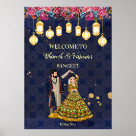 Sangeet willkommen Custom Schild tanzen indisches
