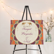 Sangeet Willkommensschilder & Indian Sangeet Poste