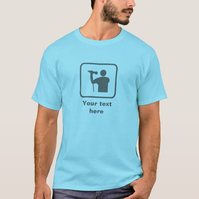 Sänger — Graues Logo — Anpassbar T-Shirt (Vorderseite)