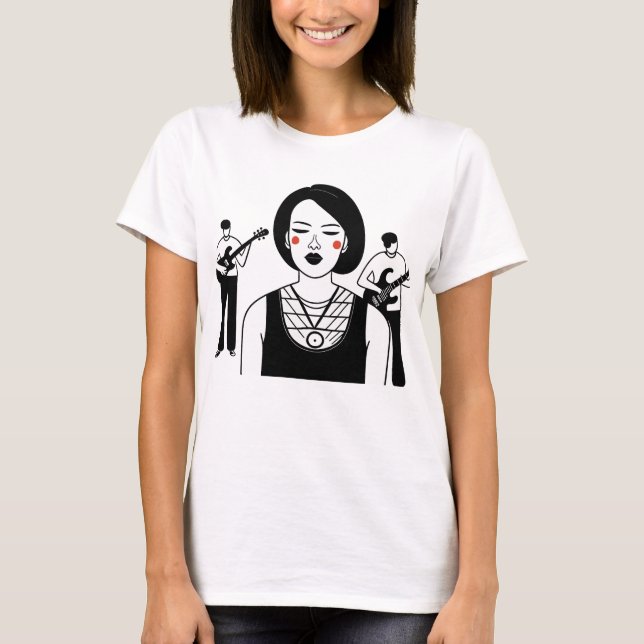 Sänger in einem Band-T - Shirt (Vorderseite)