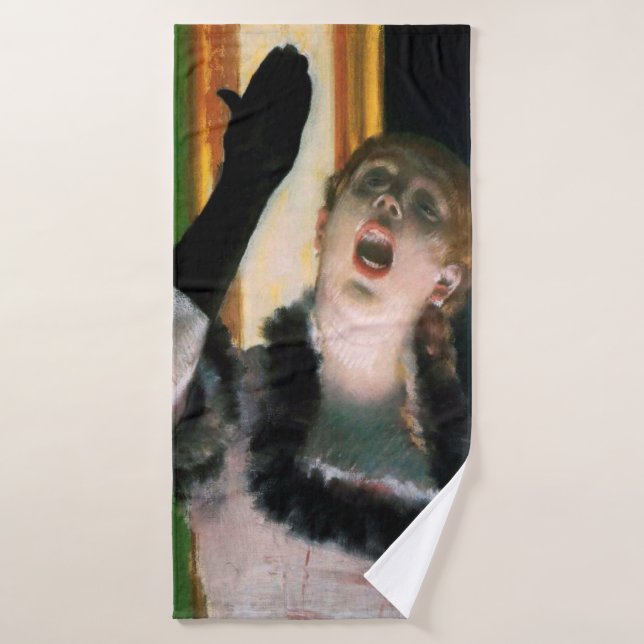 Sänger mit Handschuh, Edgar Degas Badehandtuch (Badehandtuch)