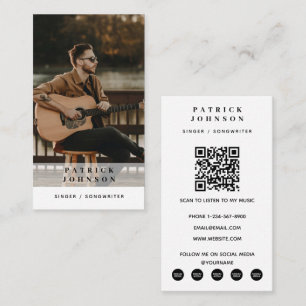 Sänger Musiker Songwriter Foto Scan QR Code Visitenkarte