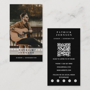 Sänger Musiker Songwriter Foto Scan QR Code Visitenkarte