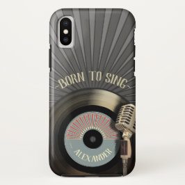 Sänger Retro Mikrofon und Vinyl 45 Case-Mate iPhone Hülle